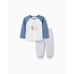 Pyjama en coton � manches longues et imprim� mickey & pluto bleu