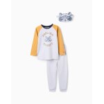 Pyjama en coton avec masque de raton laveur gris clair