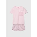 Pyjama coton rayures rose