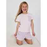 Pyjama coton rayures rose