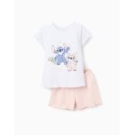 Pyjama court brille dans le noir lilo et stitch blanc Pyjama court brille dans le noir lilo et stitch blanc