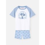 Pyjama court en coton bleu