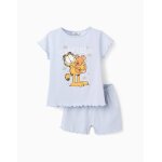 Pyjama court en coton garfield bleu clair