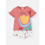 Pyjama court avec volants rose