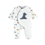 Pyjama dinosaure en velours blanc