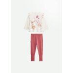 Pyjama enfant 2 pices  pieds retroussables fiesta terracotta