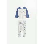 Pyjama enfant 2 pièces avec pieds retroussables mexico bleu Pyjama enfant 2 pièces avec pieds retroussables mexico bleu