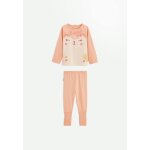 Pyjama enfant 2 pi�ces � pieds retroussables santa giulia corail