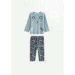 Pyjama enfant 2 pièces en velours félintrépide bleu Pyjama enfant 2 pièces en velours félintrépide bleu