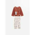 Pyjama enfant 2 pices en velours maloueg marron