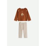 Pyjama enfant 2 pi�ces en velours moka marron