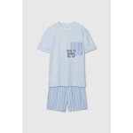 Pyjama enfant en coton � manches courtes bleu