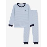Pyjama enfant en coton � rayures gris