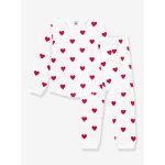 Pyjama enfant imprim� coeurs blanc