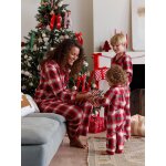 Pyjama femme flanelle nol capsule famille carreaux rouge