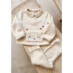 Pyjama fille 2 pi�ces en polaire ollie vanille