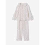 Pyjama fille gaze de coton fleurs �cru