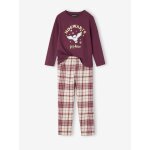 Pyjama fille harry potter en flanelle prune / carreaux