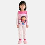 Pyjama fille imprim� manches longues pantalon gabby rose clair