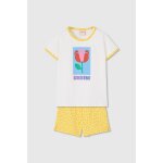 Pyjama fille manches courtes en coton blanc