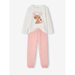 Pyjama fille velours �cru