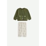Pyjama gar�on 2 pi�ces en polaire pistache kaki