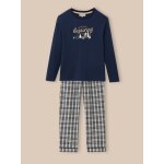 Pyjama garon carreaux bleu