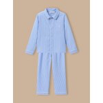 Pyjama grand - p�re ray� gar�on rayure bleu / ecru