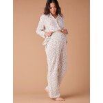 Pyjama grossesse 2 pices envie de fraise en gaze de coton cru