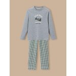 Pyjama imprim� gar�on - coton biologique vichy vert