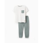 Pyjama en jersey de coton  rayures blanc