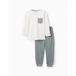 Pyjama en jersey de coton  rayures blanc