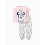 Pyjama long en coton avec imprim�s minnie rose clair