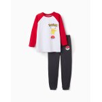 Pyjama long en coton � imprim� pok�mon blanc