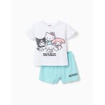 Pyjama � manches courtes en coton avec imprim� hello kitty blanc