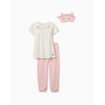 Pyjama � manches courtes en coton avec masque rembourr� blanc