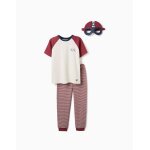 Pyjama � manches courtes en coton avec masque rembourr� rouge fonc�