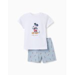 Pyjama � manches courtes en coton avec mickey blanc