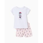Pyjama � manches courtes en coton avec minnie blanc