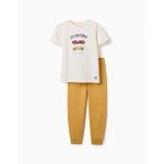 Pyjama � manches courtes avec imprim� voitures de course blanc