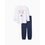 Pyjama � manches longues et imprim� slumber team blanc