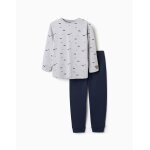 Pyjama � manches longues avec motif de voitures de course gris