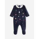 Pyjama noël bébé garçon en velours brodé marine Pyjama noël bébé garçon en velours brodé marine