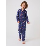 Pyjama de no�l maille jersey pur coton bleu nuit