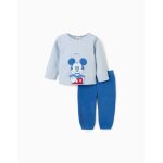 Pyjama en polaire avec broderie mickey gris clair