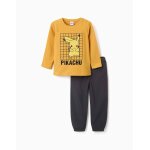Pyjama en polaire avec broderie pikachu jaune
