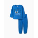 Pyjama en polaire avec broderie sonic bleu