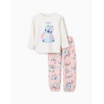 Pyjama en polaire corail � imprim� stitch blanc