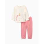 Pyjama en polaire avec licorne brod�e blanc