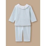 Pyjama ray� en velours b�b� rayure bleue